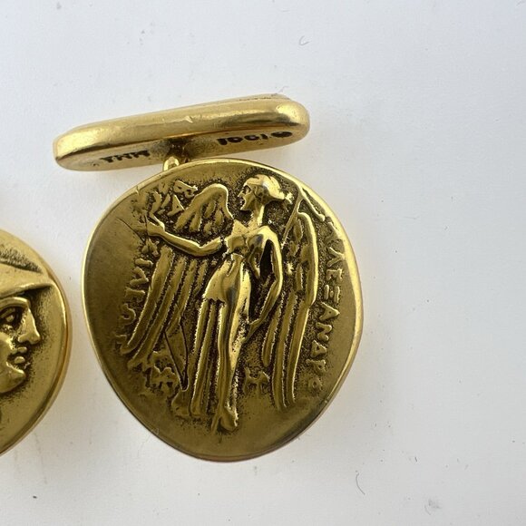 Metropolitan Museum of Art MMA Cufflinks Coin Greco Roman Greek Gold Plated - Picture 4 of 9